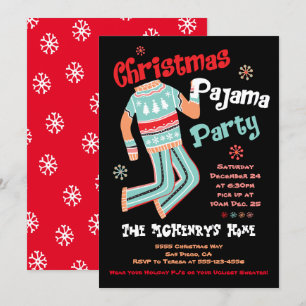 Helgdag Jul Pajama-partiets inbjudan