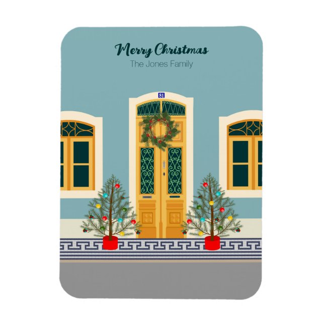 Helgdag jul - portugisiskt julkort magnet (Vertikal)