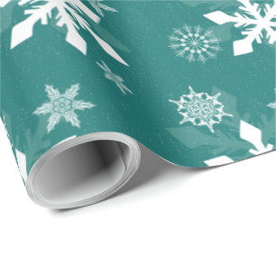 Helgdag jul Snowflake Teal Presentpapper