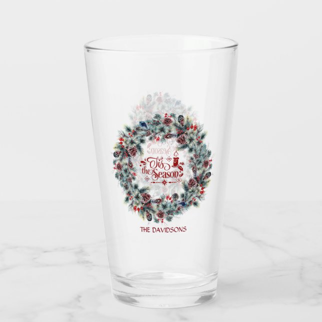 Helgdag jul 'Tis's Season Script Monogram Glaskopp (Baksida)