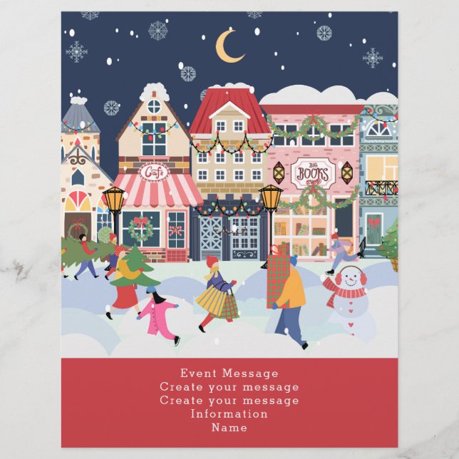 Helgdag jul Town Stollig Skapar din egen Reklamblad (Framsidan)