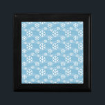 Helgdag jul White Snöflingor Mönster Smyckeskrin<br><div class="desc">Helgdag jul White Snöflingor Mönster</div>