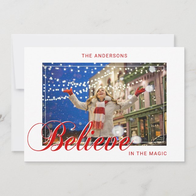 Helgdag JulBELIEVE i Magic Red | PHOTO Julkort (Framsida)