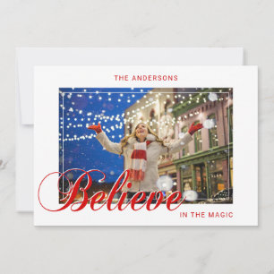 Helgdag JulBELIEVE i Magic Red PHOTO Julkort