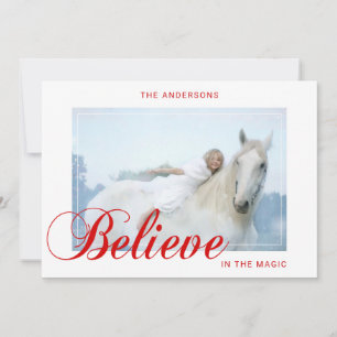 Helgdag JulBELIEVE i Magic Red PHOTO Julkort