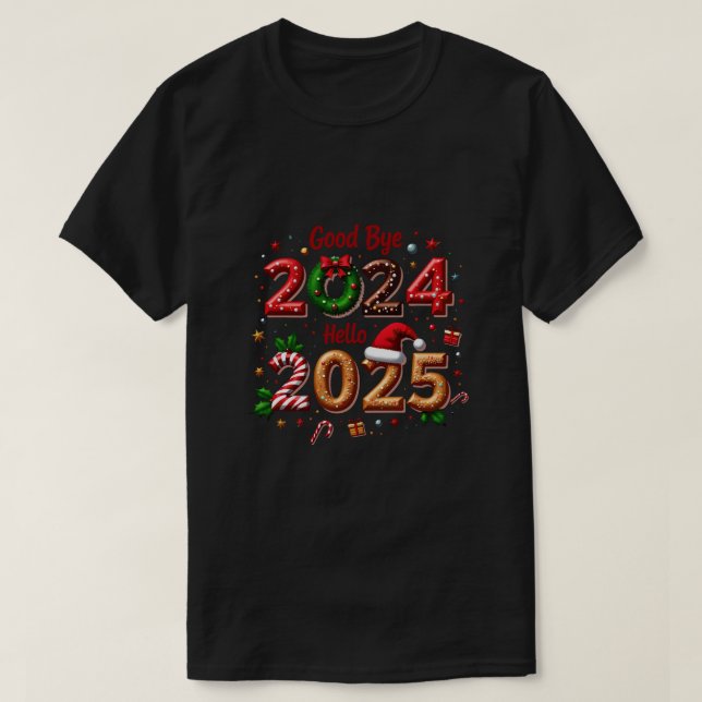 Helgdag Juldagen Adjö 2024 Hej 2025 T-shirt (Design framsida)