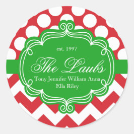 Helgdag julfamiljen Namn Adress Runt Klistermärke