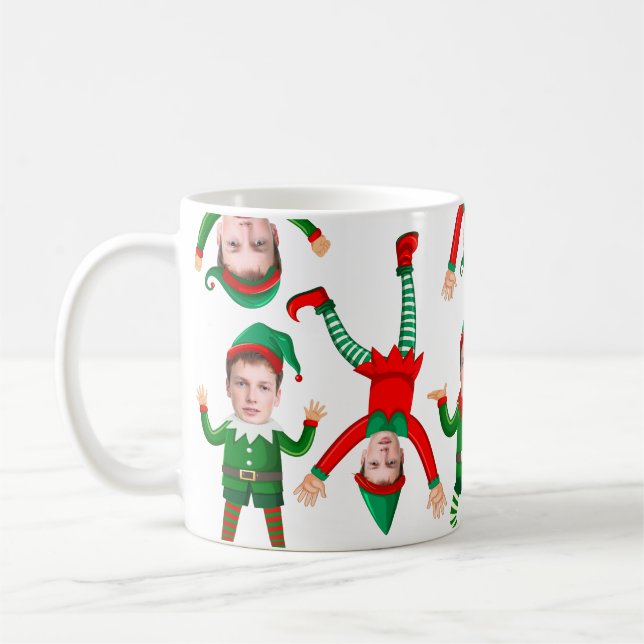 Helgdag julgåft Funny Elf Anpassningsbar Ansikte Kaffemugg (Vänster)