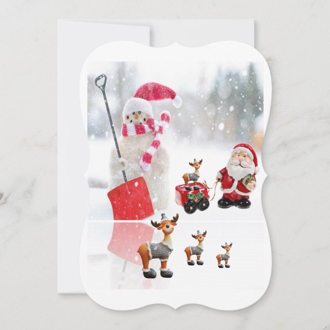 Helgdag julhälsningskort, Snögubbe Kort (Framsida)
