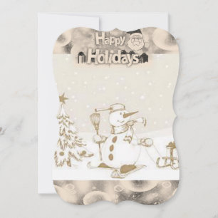 Helgdag julhälsningskort, Snögubbe Kort