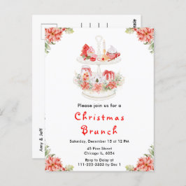 Helgdag julhelgen Tea Party Red Vykort