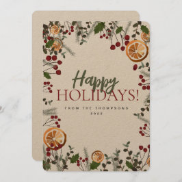 Helgdag Juli Orange - Anpassningsbar Julkort