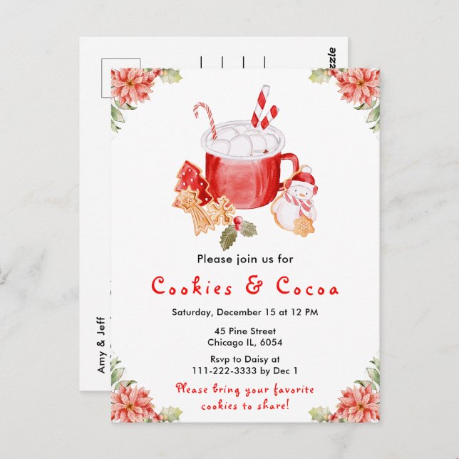 Helgdag Julkakor och kakaobröd Vykort (Fram/baksida)