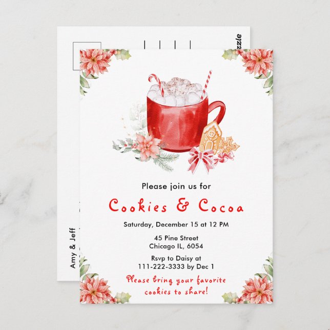 Helgdag Julkakor och kakaobröd Vykort (Fram/baksida)