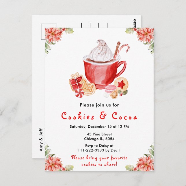 Helgdag Julkakor och kakaobröd Vykort (Fram/baksida)