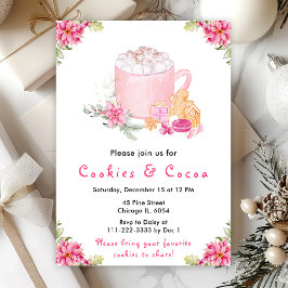 Helgdag Julkakor och Rosa av kakao Inbjudningar