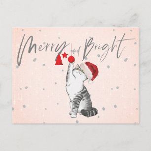 Helgdag julklapp ger Merry Bright Silver Vykort