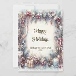 Helgdag-julkort för vintertid Ram Julkort