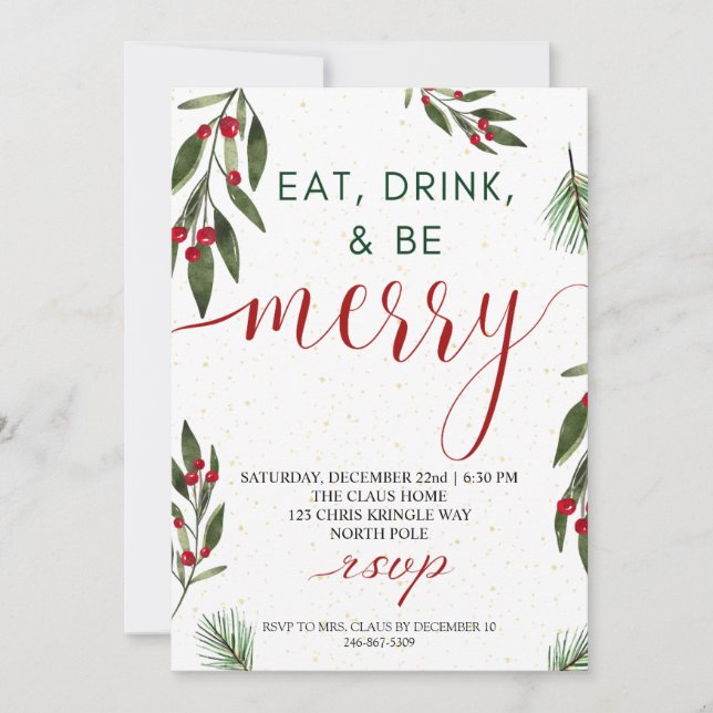 Helgdag julkort Party (Framsida)