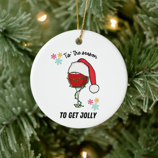 Helgdag julprydnaden vin träd dricker lustigt. julgransprydnad keramik (Träd)