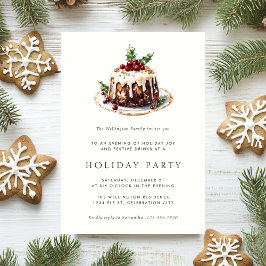 Helgdag Julpudding Modern Festive Party Inbjudningar