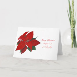 Helgdag Julrött Blommigt Kort