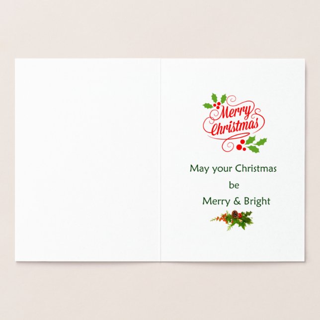 Helgdag julscen folierat kort (Insida)