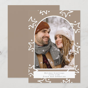 Helgdag Julstjärnan Mönster Photo Personlig Julkort