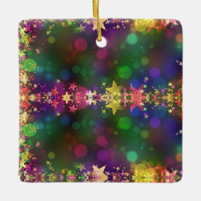 Helgdag julstjärnor julgransprydnad keramik (Framsida)