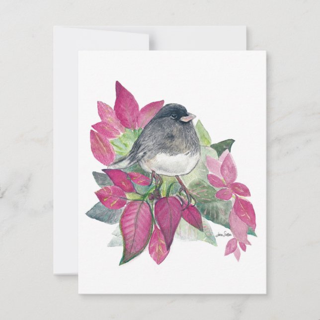 Helgdag Junco Bird Art Julkort (Framsida)