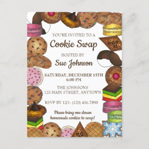 Helgdag June Cookie Swap Bake Sale Inbjudan Vykort