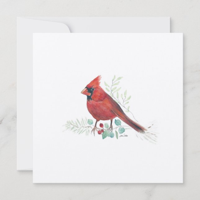 Helgdag kardinalkonst julkort (Framsida)