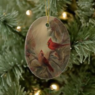 Helgdag Kardinals Julgransprydnad Keramik