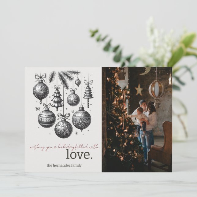 Helgdag Kärlek Julkort (Stående Fram)