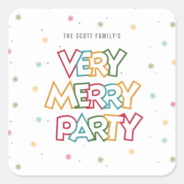 Helgdag Kärlek Merry & Bright Party Fyrkantigt Klistermärke