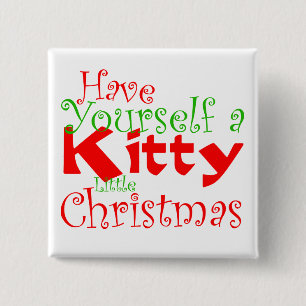 Helgdag kattunge jul, knapp