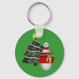 Helgdag Keychain för jul för snögubbeträdgåva Nyckelring