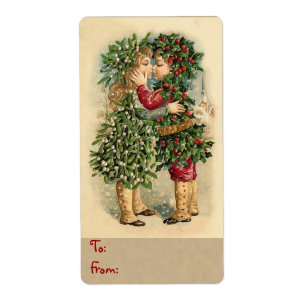 Helgdag Kiss-juletiketter för gåvor Fraktsedel