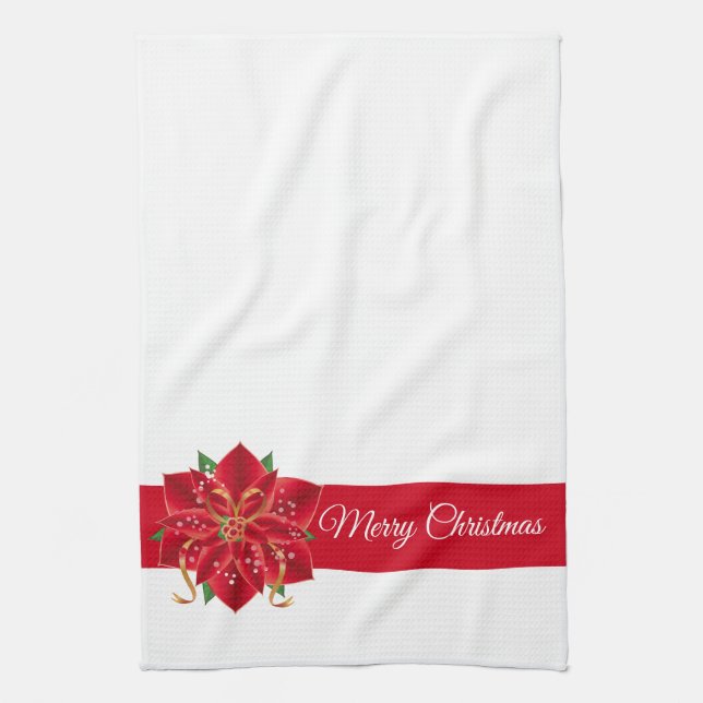Helgdag Kitchen Towel-Poinsettia Kökshandduk (Vertikal)