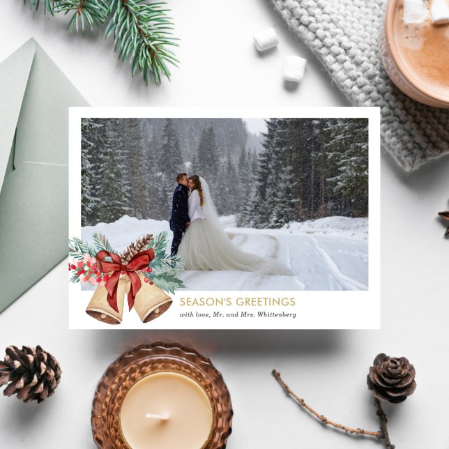 Helgdag Klockor fotokort för Helgdag Julkort (Skapare uppladdad)