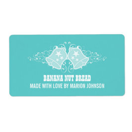 Helgdag Klockor och Swirls etiketter, Aqua Fraktsedel