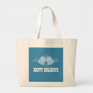Helgdag Klockor och Swirls Tote Bag, Blue Jumbo Tygkasse