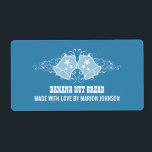 Helgdag, Klockor och wirls, etiketter, blå Fraktsedel<br><div class="desc">Snyggt och roligt Helgdag Swirls och Klockor Baking Labels i blått med ett par klockor med stjärnor och kaskader av elegant rols. Dessa unika helgdag för bakning är perfekt för märkning av alla de julgodis som du planerar att ge till ge som gåvor. Enkel att anpassa, lägg bara till den...</div>