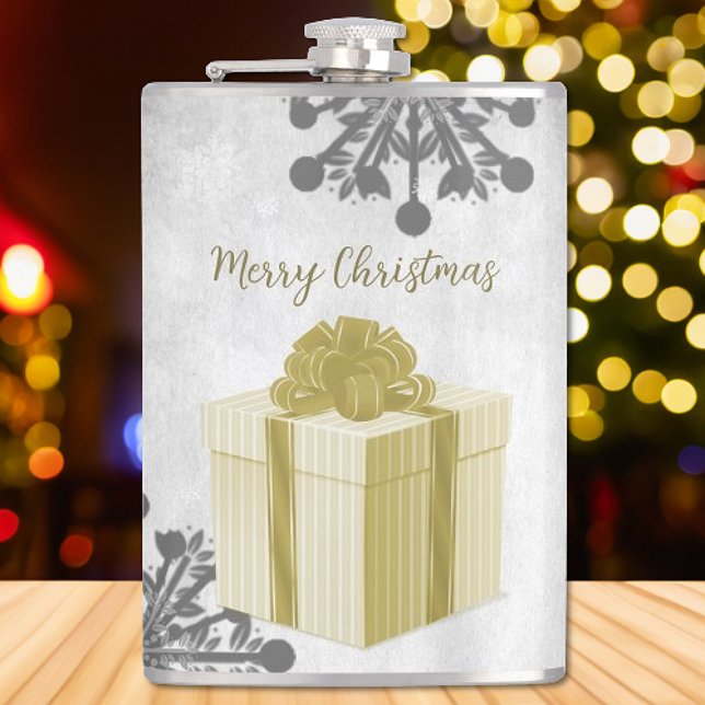 Helgdag-kolv med julgåva från guld fickplunta (Gold Christmas Gift Holiday Flask)