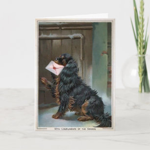 Helgdag-kort för Anpassade av vintage-Hund Helgkort