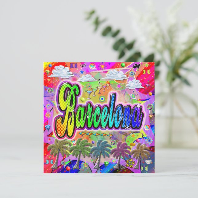 Helgdag-kort för Barcelona Vista Express Julkort (Stående Fram)