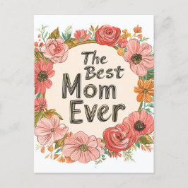 Helgdag-kort för bästa Mamma någonsin blommigt Helg Vykort