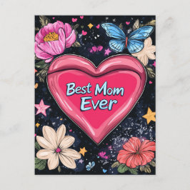 Helgdag-kort för bästa Mamma någonsin blommigt Helg Vykort