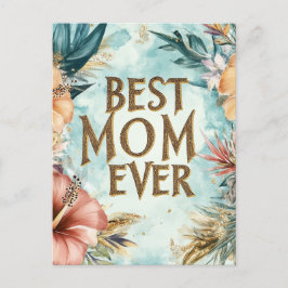 Helgdag-kort för bästa Mamma någonsin blommigt Helg Vykort