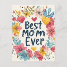 Helgdag-kort för bästa Mamma någonsin blommigt
